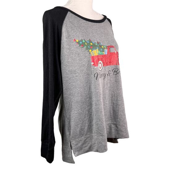 Modern Canvas Sweatshirt XL Heather Gray Pickup Christmas Tree New - Picture 7 of 11